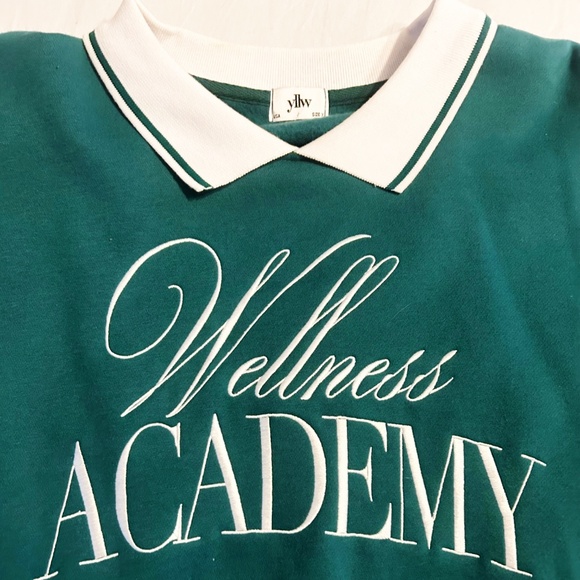 Yellow The Label RARE Wellness Academy Sweatshirt *NWOT* - Picture 3 of 4